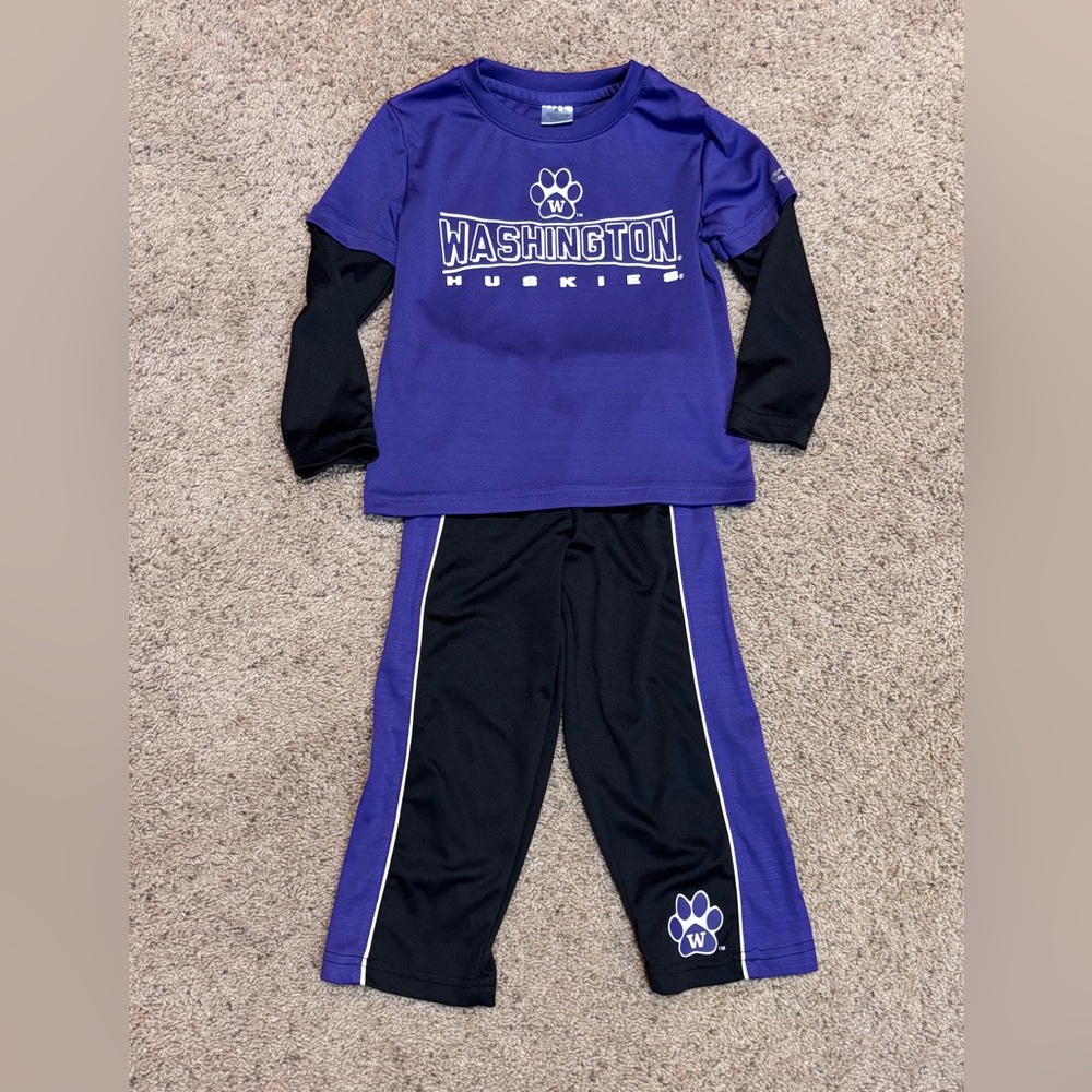 Colosseum University of Washington Purple and Black Track Set, 2T